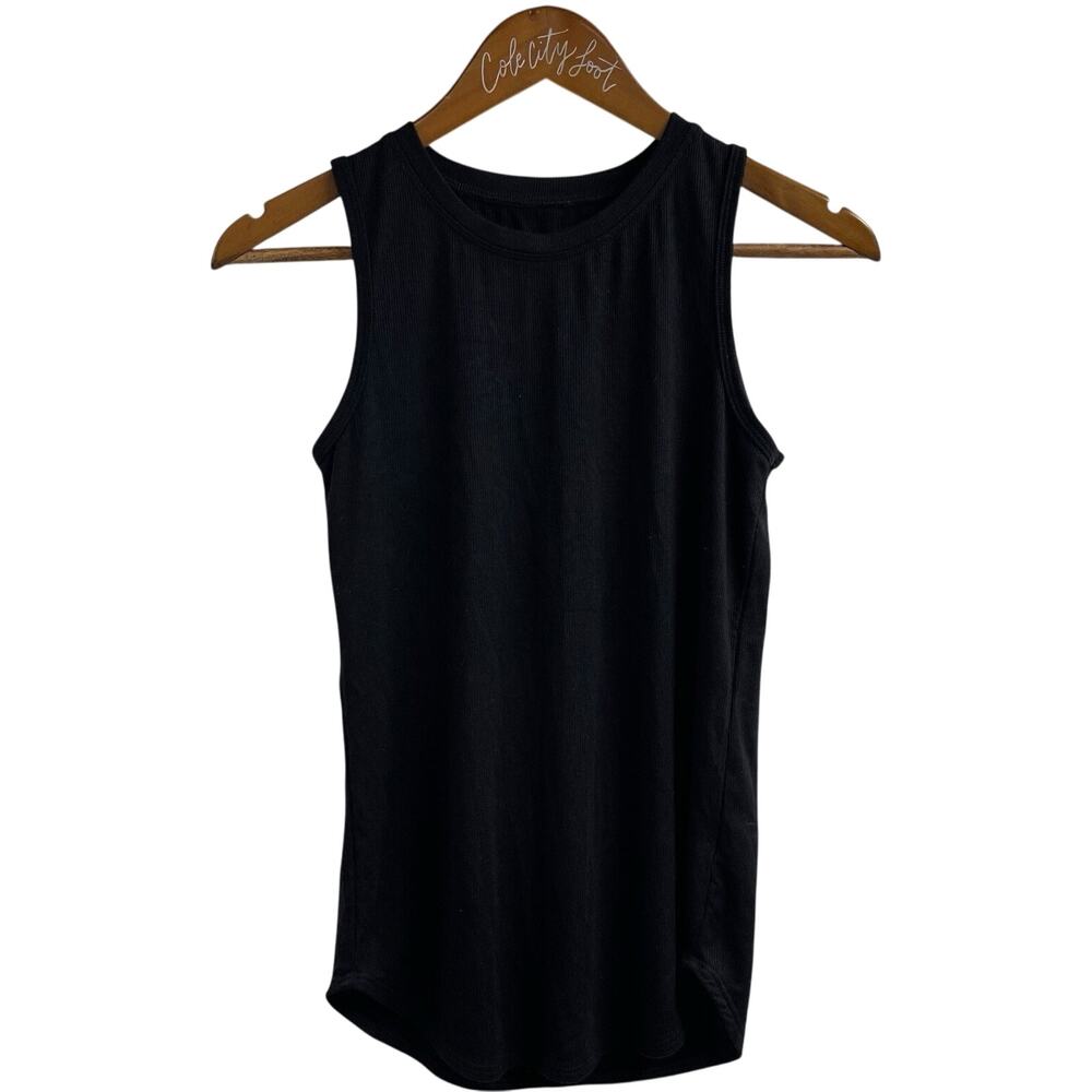 Strut This Black Tank Top Soft Rib Stretchy Fitted OS